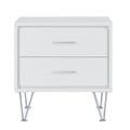 White 2 Drawer Accent Table With Hairpin Legs White White Primary Living Space Modern Drawers Rectangular Wood Metal Hairpin