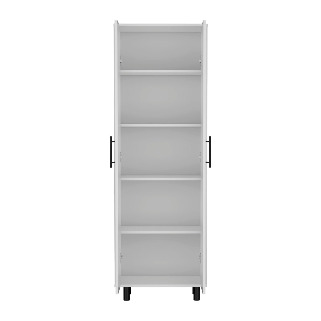 Multistorage Cabinet 71"H, Five Internal Shelves, Two Doors, White White Particle Board Particle Board