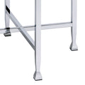 White Oak And Chrome End Table With X Shape Base White Silver White Primary Living Space Modern Round Wood Metal