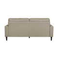 Modern Living Room Furniture Latte Hued Top Grain Leather Sofa 1Pc Cushion Seat And Back Solid Wood Frame Cream Genuine Leather Wood Primary Living Space Modern Solid Wood 2 Seat