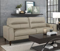 Modern Living Room Furniture Latte Hued Top Grain Leather Sofa 1Pc Cushion Seat And Back Solid Wood Frame Cream Genuine Leather Wood Primary Living Space Modern Solid Wood 2 Seat