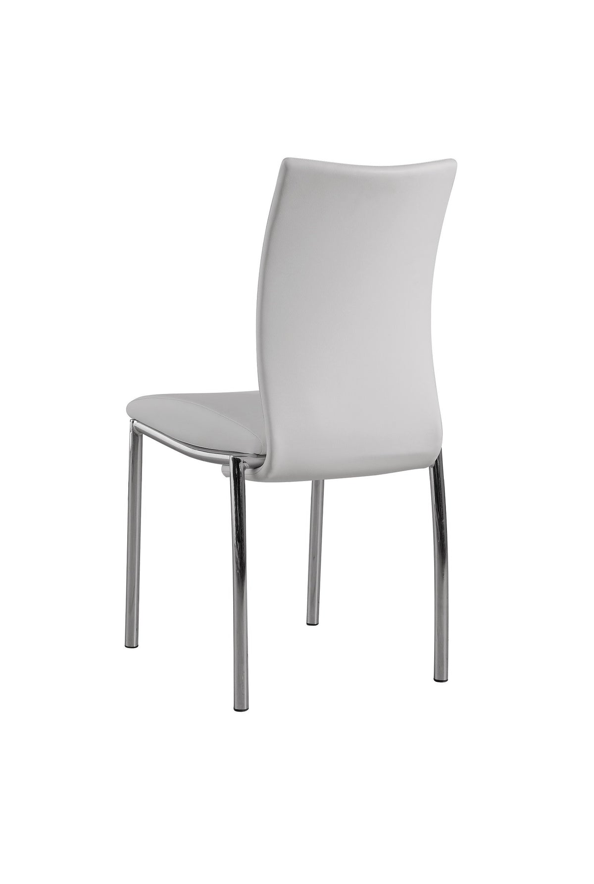 Contempory Modern Faux Leatheratte Side Chair In White, Set Of 4 Polyurethane White Dining Room Polished Wipe Clean Square Contemporary,Modern Dining Chairs Solid Back Set Of 4 Or More Foam Faux Leather