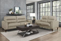 Modern Living Room Furniture Latte Hued Top Grain Leather Sofa 1Pc Cushion Seat And Back Solid Wood Frame Cream Genuine Leather Wood Primary Living Space Modern Solid Wood 2 Seat