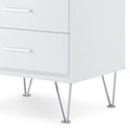 White 2 Drawer Accent Table With Hairpin Legs White White Primary Living Space Modern Drawers Rectangular Wood Metal Hairpin