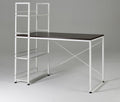 Reversible Smart Workstation Wooden Desk White Brown Brown White Brown Writting Desk Office Contemporary,Mid Century Modern,Modern,Scandinavian,Transitional Rectangular Shelves Desk Powder Coated Rectangular Mdf Mdf Metal