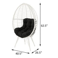 Black And White Patio Chair With Removable Cushion Yes Lounge White Black Garden & Outdoor Modern Wood Fabric