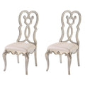 Ivory And Antique Champagne Side Chairs Set Of 2 Solid Ivory Dining Room Foam Rectangular Glam Side Chair Poplar Queen Anne Back Set Of 2 Wood Metal