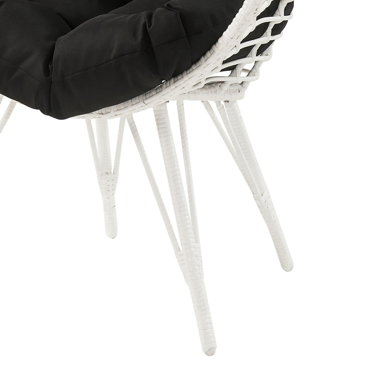 Black And White Patio Chair With Removable Cushion Yes Lounge White Black Garden & Outdoor Modern Wood Fabric