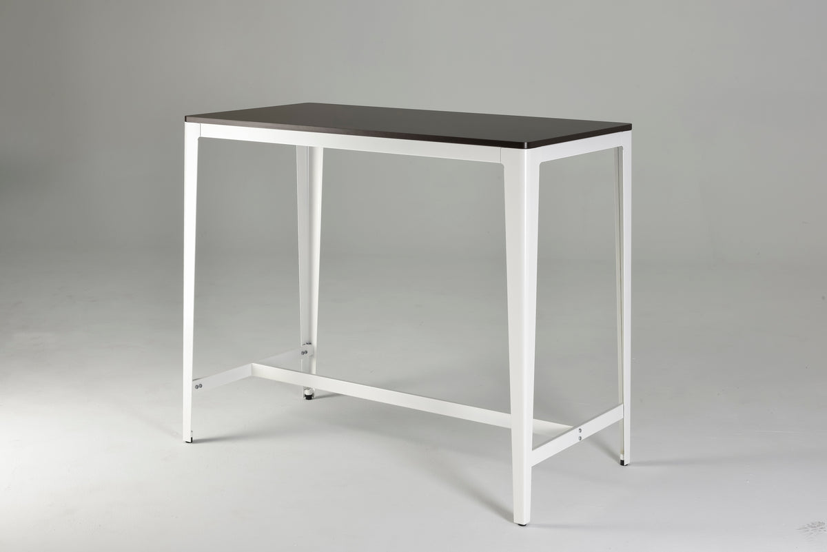Farmhouse Style Minimalist Counter Height Table In Brown White Brown White Seats 4 Brown Kitchen Farmhouse,Industrial,Mid Century Modern,Minimalist,Transitional Rectangular Kitchen & Dining Tables Powder Coated Rectangular Metal & Wood Mdf Metal H Shape