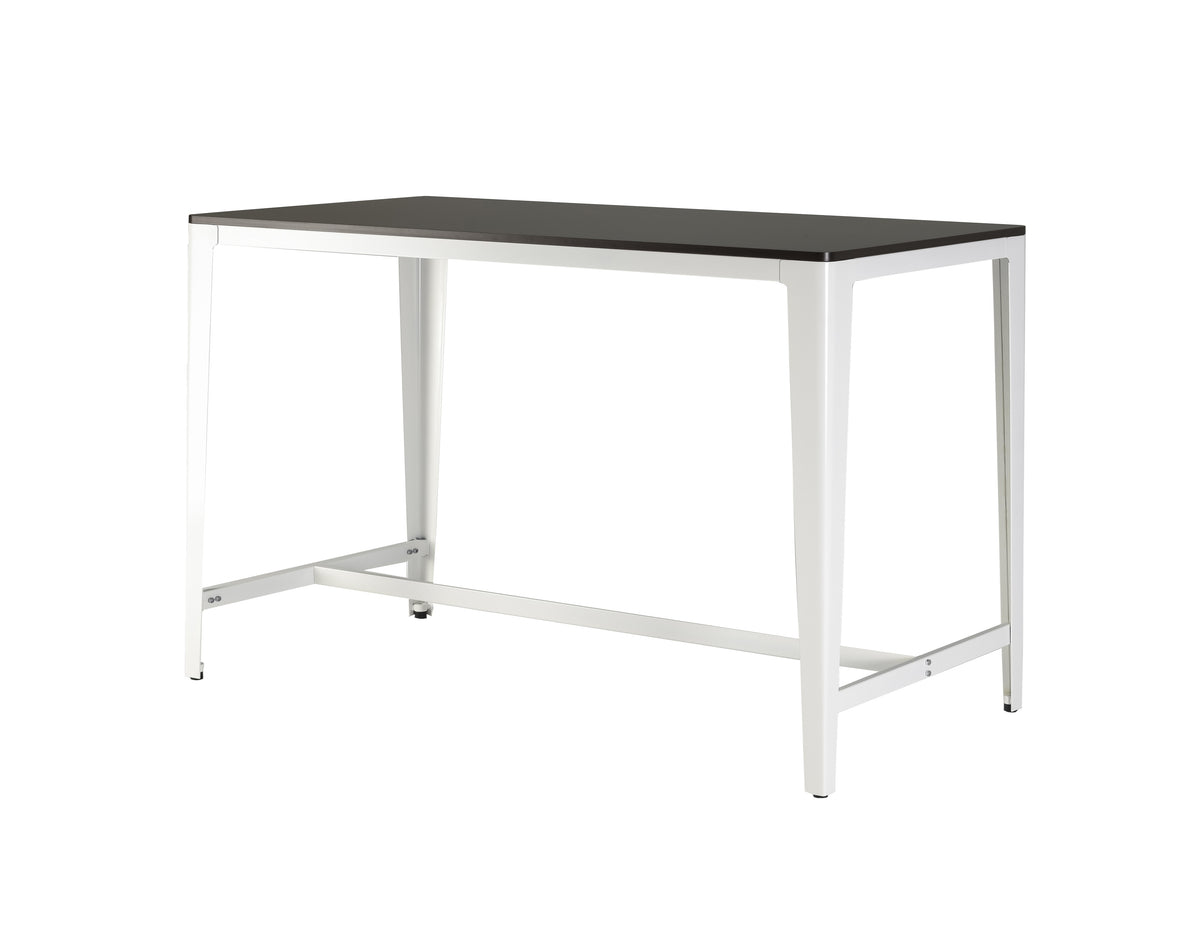 Farmhouse Style Minimalist Counter Height Table In Brown White Brown White Seats 4 Brown Kitchen Farmhouse,Industrial,Mid Century Modern,Minimalist,Transitional Rectangular Kitchen & Dining Tables Powder Coated Rectangular Metal & Wood Mdf Metal H Shape