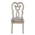 Ivory And Antique Champagne Side Chairs Set Of 2 Solid Ivory Dining Room Foam Rectangular Glam Side Chair Poplar Queen Anne Back Set Of 2 Wood Metal