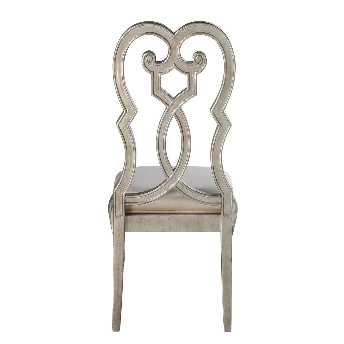 Ivory And Antique Champagne Side Chairs Set Of 2 Solid Ivory Dining Room Foam Rectangular Glam Side Chair Poplar Queen Anne Back Set Of 2 Wood Metal