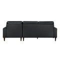 Modern Living Room 2 Piece Sectional Sofa Chaise Black Top Grain Leather Upholstered Solid Wood Furniture Black Genuine Leather Wood Primary Living Space Modern L Shaped Solid Wood 3 Seat