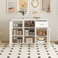 Wood Storage Cabinet, Modern Accent Buffet Cabinet, Free Standing Sideboard And Buffet Storage With Door Buffet Sideboard For Bedroom, Living Room, Kitchen Or Hallway White Mdf