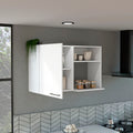 Napoles 2 Wall Cabinet, Open Storage Shelves, Single Door White White Particle Board