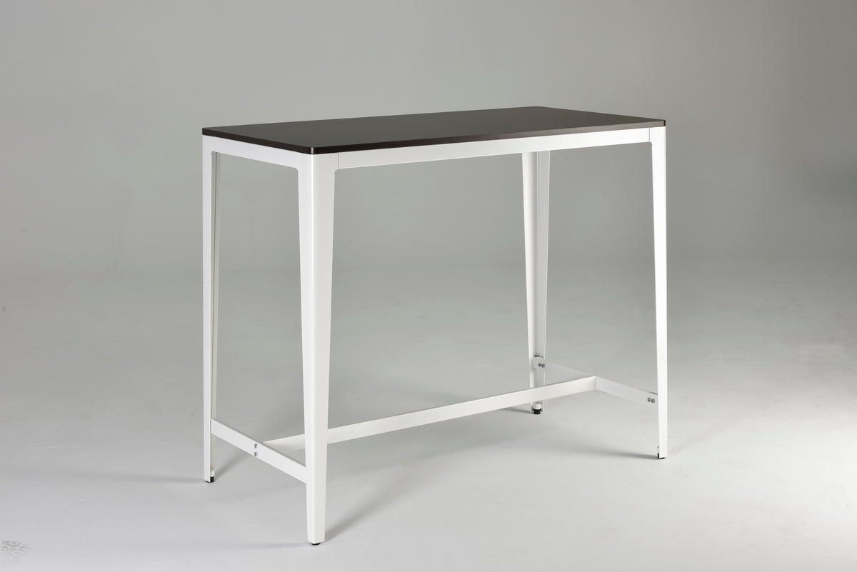 Farmhouse Style Minimalist Counter Height Table In Brown White Brown White Seats 4 Brown Kitchen Farmhouse,Industrial,Mid Century Modern,Minimalist,Transitional Rectangular Kitchen & Dining Tables Powder Coated Rectangular Metal & Wood Mdf Metal H Shape