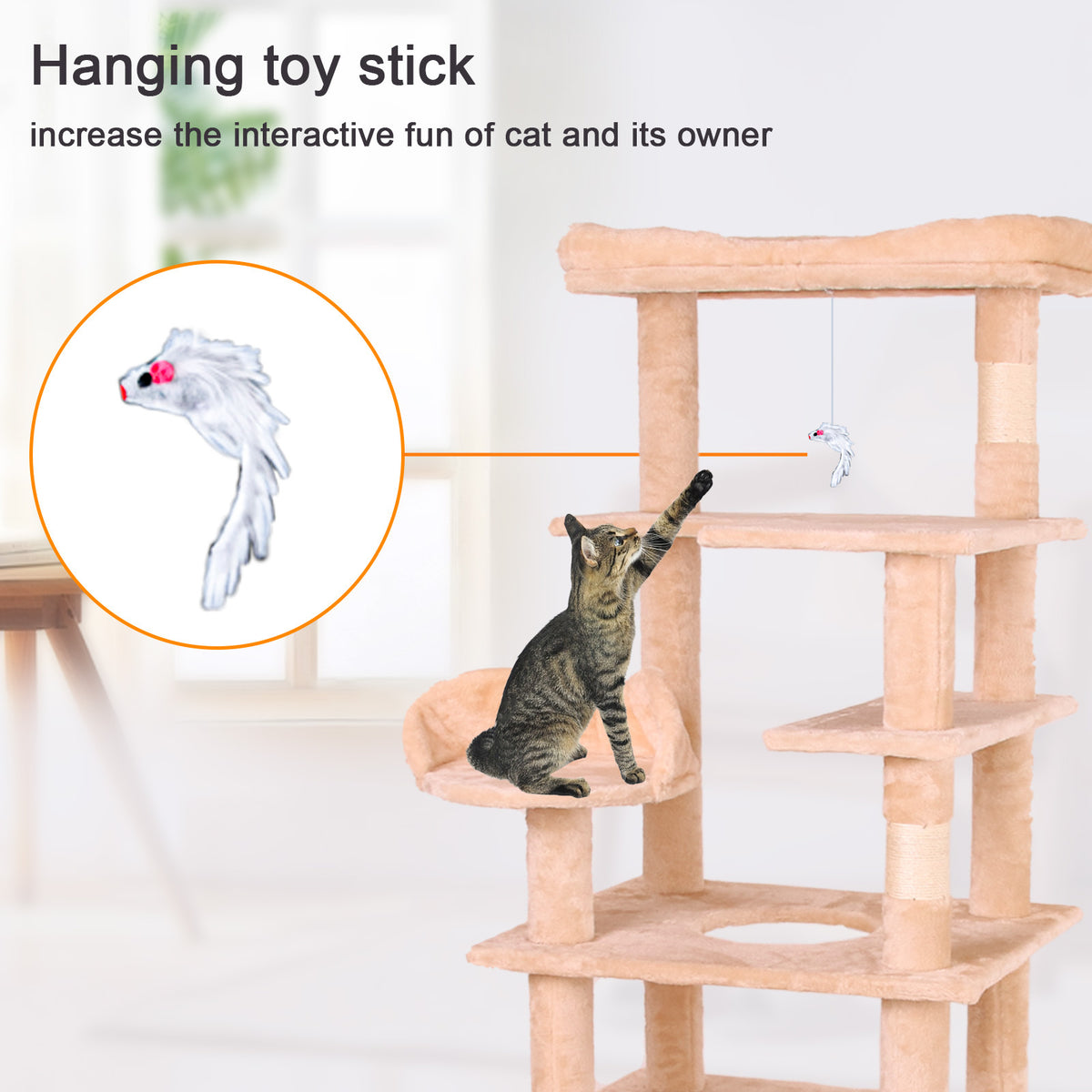 Cat Climbing Frame Cream White Altay Velvet