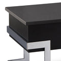 Black High Gloss And Chrome Coffee Table With Lift Top Black Silver Primary Living Space Modern Rectangular Wood Metal Sled