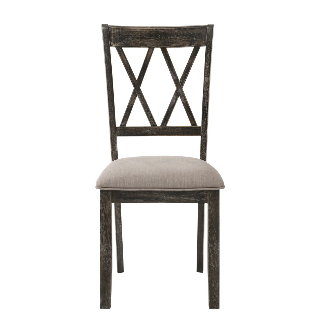 Beige And Weathered Grey Cross Back Side Chairs Set Of 2 Solid Beige Grey Dining Room Foam Rectangular Contemporary Side Chair Rubberwood Cross Back Set Of 2 Wood Fabric