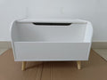 Wooden Toy Box, Kids Toy Storage Organizer With Front Bookshelf, Flip Top Lid, Safety Hinge, Boys Girls Toy Chest Bench For Playroom Kids Room Organization White White Solid Wood Mdf