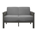 Classic Living Room 1Pc Loveseat Gray Cushion Seat And Back Solid Rubberwood Furniture Transitional Style Gray Gray Polyester Wood Primary Living Space Rubberwood Solid Wood