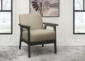 Light Brown Fabric Upholstered Accent Chair 1Pc Solid Rubberwood Antique Gray Finish Living Room Furniture Light Brown Primary Living Space Rubberwood Solid Wood