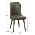 Grey And Grey Oak Upholstered Back Side Chairs Set Of 2 Solid Grey Dining Room Foam Rectangular Contemporary Side Chair Acacia Solid Back Set Of 2 Faux Leather