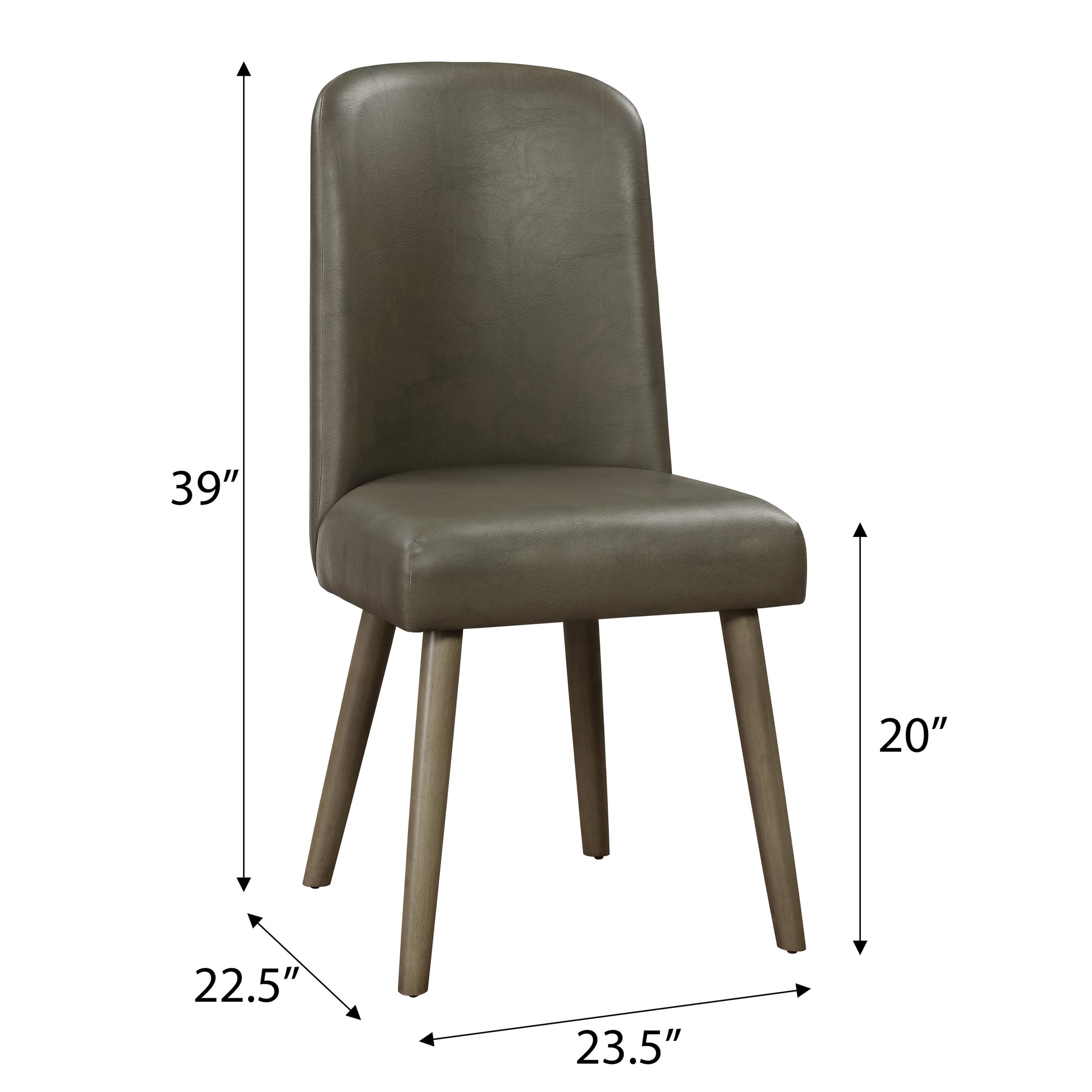 Grey And Grey Oak Upholstered Back Side Chairs Set Of 2 Solid Grey Dining Room Foam Rectangular Contemporary Side Chair Acacia Solid Back Set Of 2 Faux Leather