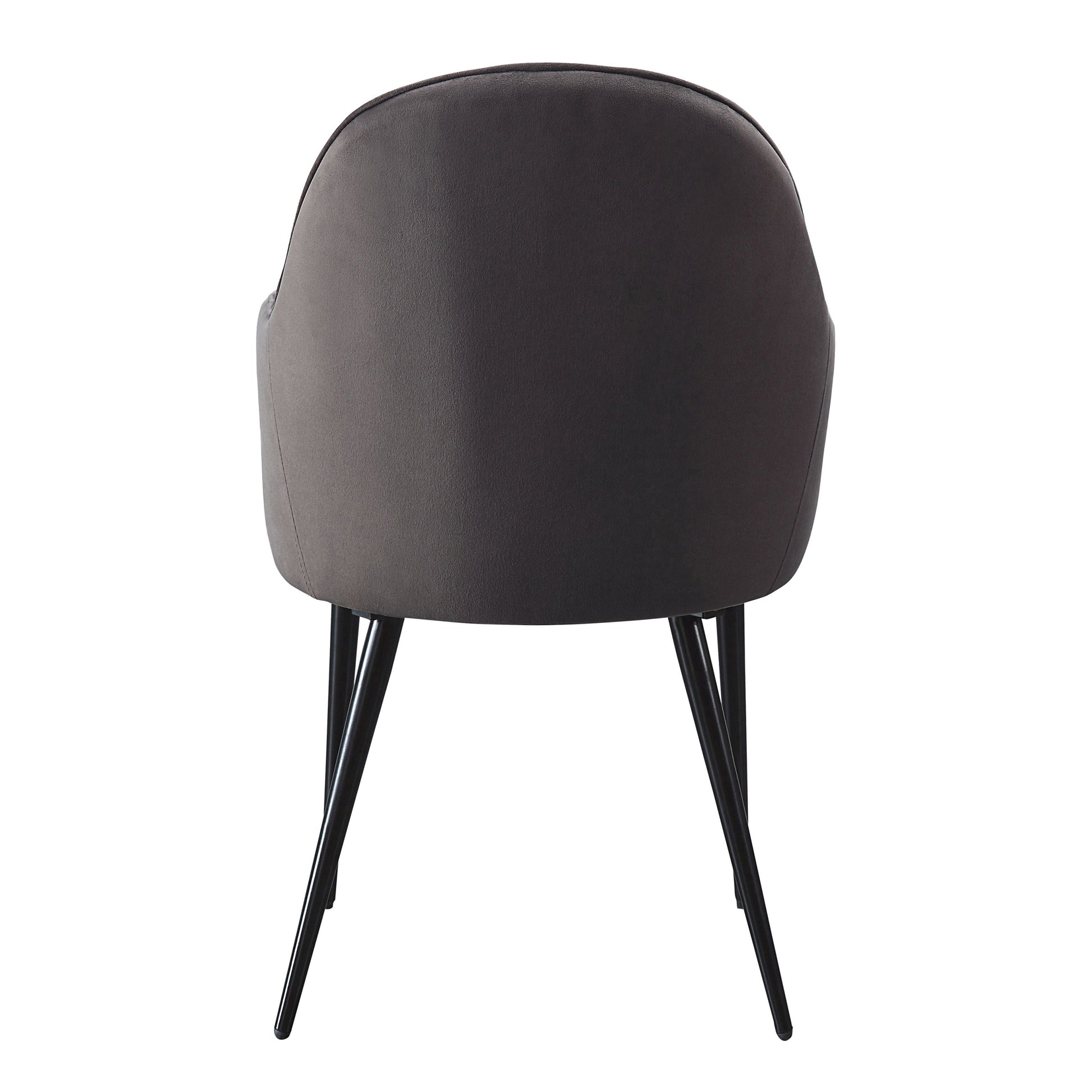 Dark Grey And Black Tufted Back Dining Chairs Set Of 2 Solid Dark Grey Dining Room Foam Rectangular Mid Century Modern Side Chair Solid Back Set Of 2 Wood Fabric