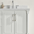 Full Assembled 60'' Freestanding Double Bathroom Vanity With Extra Black Handles 4 White 4 Soft Close Doors Bathroom Freestanding Solid Wood Painted