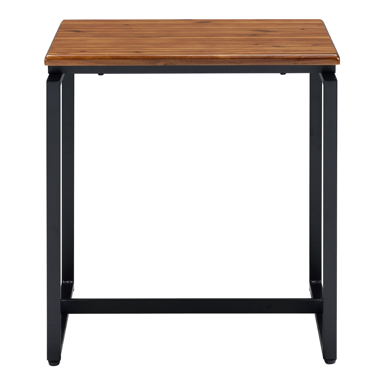 Oak And Black Occasional Set With Trestle Base Black Brown Primary Living Space Oak Rectangular Wood Metal