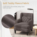 Upholstered Accent Chair Tufted Armchair For Living Room And Bedroom, Russet Brown Brown Birch Foam Teddy