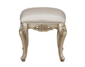 Ivory And Golden Ivory Vanity Stool With Cabriole Legs Ivory Gold Bedroom Rectangular Beige Wood Fabric