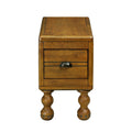 Solid Wood End Table, Rectangle 23.6 Inch Narrow Side Table With Drawer, Vintage Bedside Table Nightstand For Small Spaces, Living Room, Bedroom, Easy Assembly, Antique Brown Antique Brown Pine