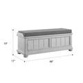 Mariano Gray Storage Bench Gray Primary Living Space Solid Wood