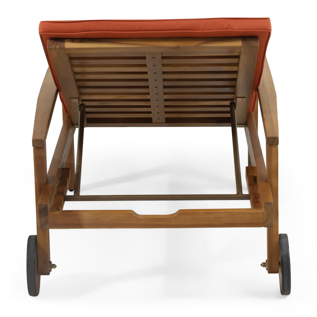 Jason Chaise Lounge Orange Wood Fabric