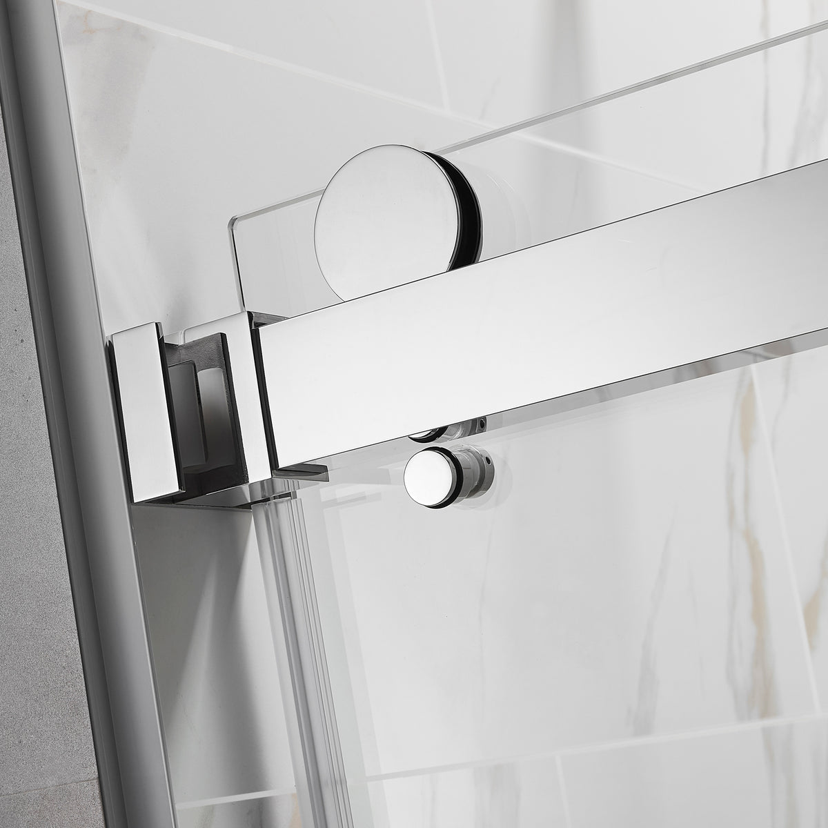 56" 60"W X 76"H Frameless Double Sliding Shower Door, 3 8" 10Mm Clear Tempered Glass, Glass Door For Bathroom, Chrome Finish Chrome Bathroom American Design Glass Metal