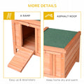 Pawhut Small Wooden Rabbit Hutch Bunny Cage Guinea Pig Cage Duck House Dog House With Openable & Waterproof Roof, Natural Natural Wood