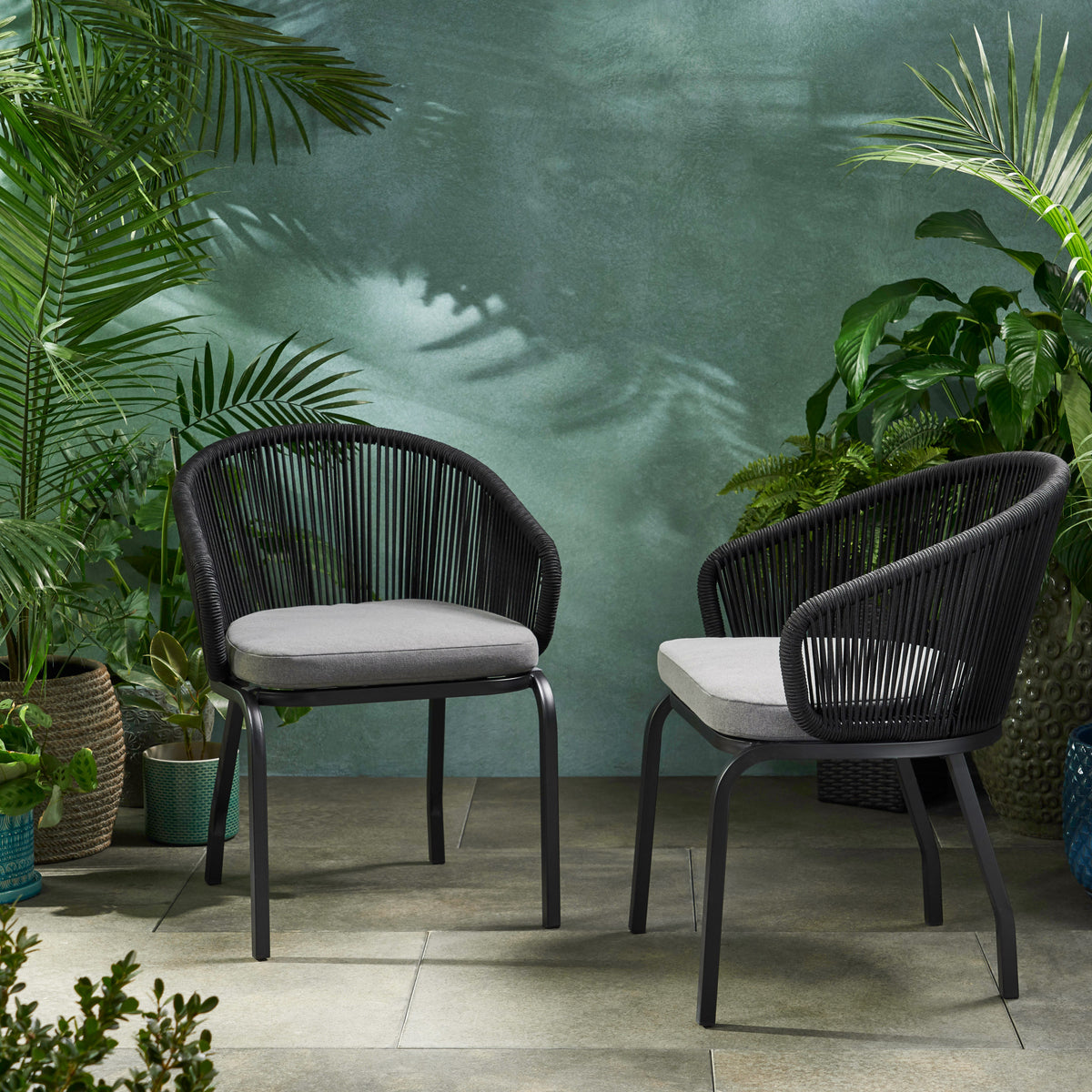 Candlewood Chair Black Woven Rope