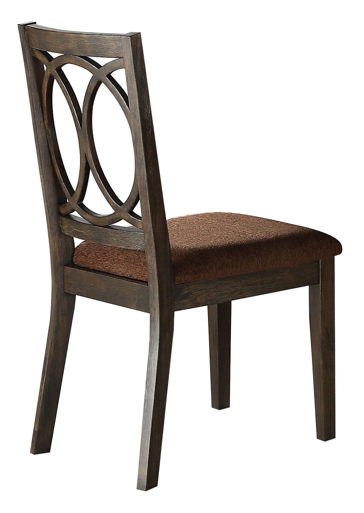 Jameson Brown Fabric & Espresso Finish Side Chair Set Of 2 Brown,Espresso Fabric,Synthetic Wood