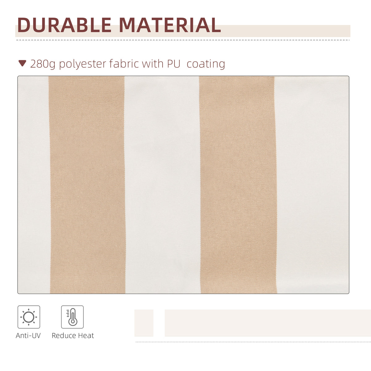 Outsunny 13' X 8' Retractable Awning, Patio Awnings, Sunshade Shelter W Manual Crank Handle, Uv & Water Resistant Fabric And Aluminum Frame For Deck, Balcony, Yard, Beige Stripes Multicolor Aluminum