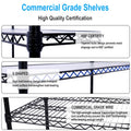 6 Tier 6000Lbs Capacity Nsf Metal Shelf Wire Shelving Unit, Heavy Duty Adjustable Storage Rack With Wheels & Shelf Liners For Commercial Grade Utility Steel Storage Rack, Black 84