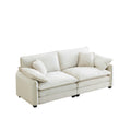 Warm And Cozy Living Room Sofa With 4 Pillows Upholstered Large Deep Seat 2 Seater Sofa For Living Room, Beige Corduroy Beige Corduroy 2 Seat