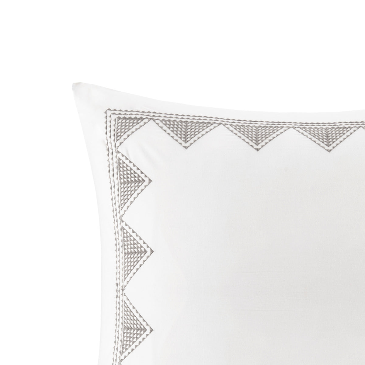 Cotton Embroidered Euro Sham White Euro Sham White Cotton