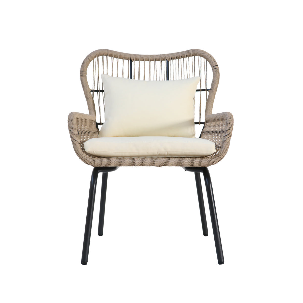 Southport Club Chair Brown Beige Woven Rope