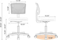 Low Back Mesh Armless Office Chair,Swivel Rolling Computer Chair No Arms With Lumbar Support, Black Black Metal