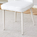 Table And Chair Set, Mdf Desktop, White Metal Table Legs, Stable And Beautiful, Suitable For Most Styles Of Home. Modern Simple Dining Table, Comfortable Seating. White Seats 4 Mdf