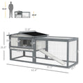 Pawhut Large Rabbit Hutch Outdoor, 2 Tier 61