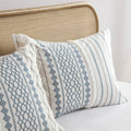 Cotton Printed Duvet Cover Set With Chenille Queen Multicolor Cotton