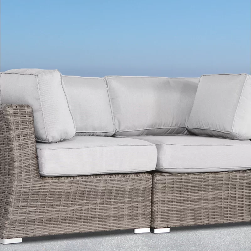 Elegant Fully Assembled 66'' Wide Outdoor Wicker Loveseat With Plush Cushions Perfect For Cozy Gatherings Grey,Grey Mix Wicker